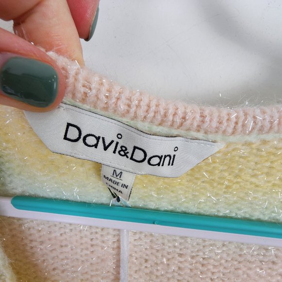 NWT Davi & Dani Oversized Pastel Wool Blend Sweater Size Medium - Picture 5 of 9